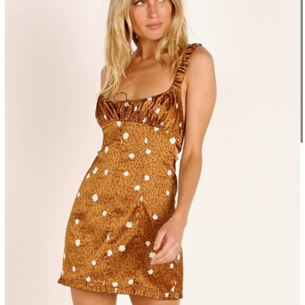 For Love And Lemons Leopard and White Floral Mini Dress